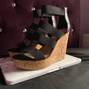 Steve Madden Black Wedges